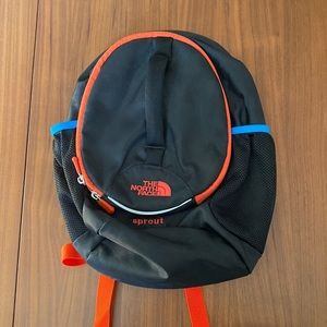 Toddler North Face Sprout backpack black, orange, blue